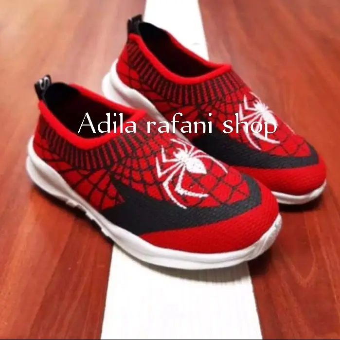 sepatu anak laki-laki umur 1-8 tahun motif Spiderman sepatu terbaru sepatu sekolah SD dan TK 07 Anak-Anak