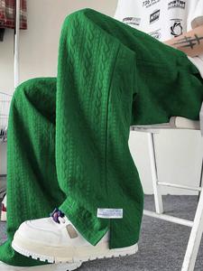 メンズ ミニマルレタープリント スウェットパンツ、裾スリットデザイン、ジャカード素材 ドローストリングウエスト、快適フィット カジュアルジョガーパンツ