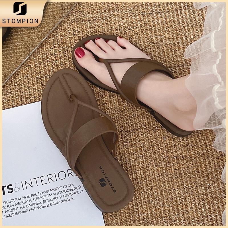  STOMPION Dép xỏ ngón nữ dép xỏ ngón thời trang Hàn Quốc giày đi biển đa năng 