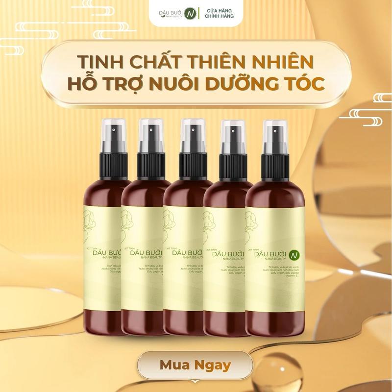  X5NBT120 - Combo 5 Chai Xịt Tinh Dầu Vỏ Bưởi Da Xanh Nana Beauty 120ml hỗ trợ giảm rụng hỗ trợ mọc tóc nhanh dài Chăm Sóc Tóc 