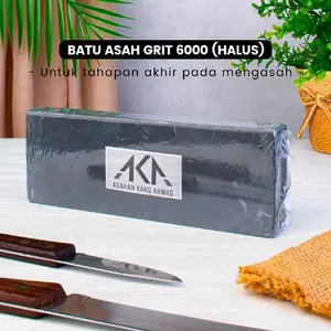 ASAHAN KANG AHMAD Batu asah asli alam grit 6000 ukuran 20x7x3cm Alat bantu Asahan pisau Pengasah golok knife sharpener weastone