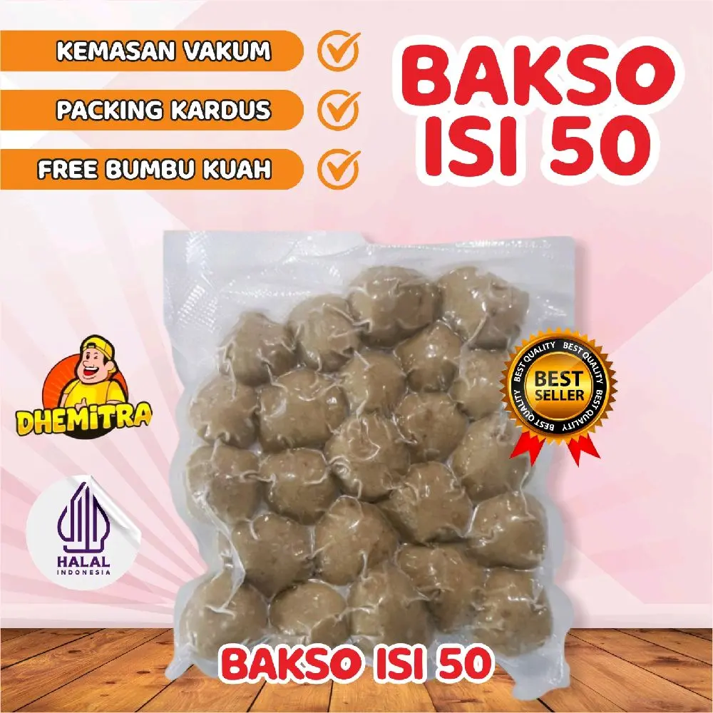 Bakso Premium isi 50 ukuran sedang kemasan vacum