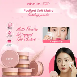 EBELIN -Radiant Soft Matte Finishing Powder - Bedak Tabur Loose Powder Oil Control dengan Butiran Halus / Loose Setting Powder / Tahan Lama