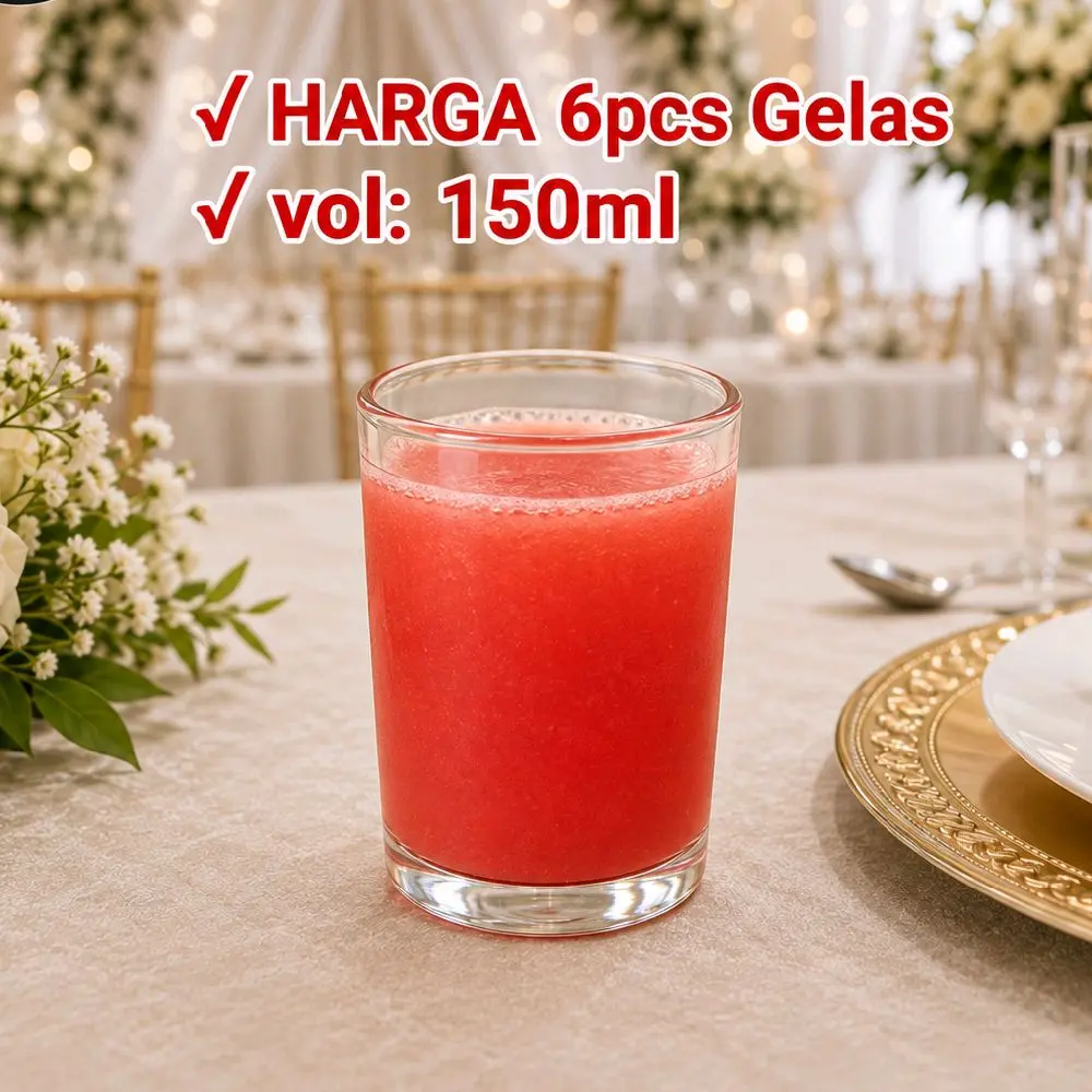 [6pcs] Gelas Welcome Drink 150ml/ Gelas Kecil Air Putih Soda Welcome Drink 205