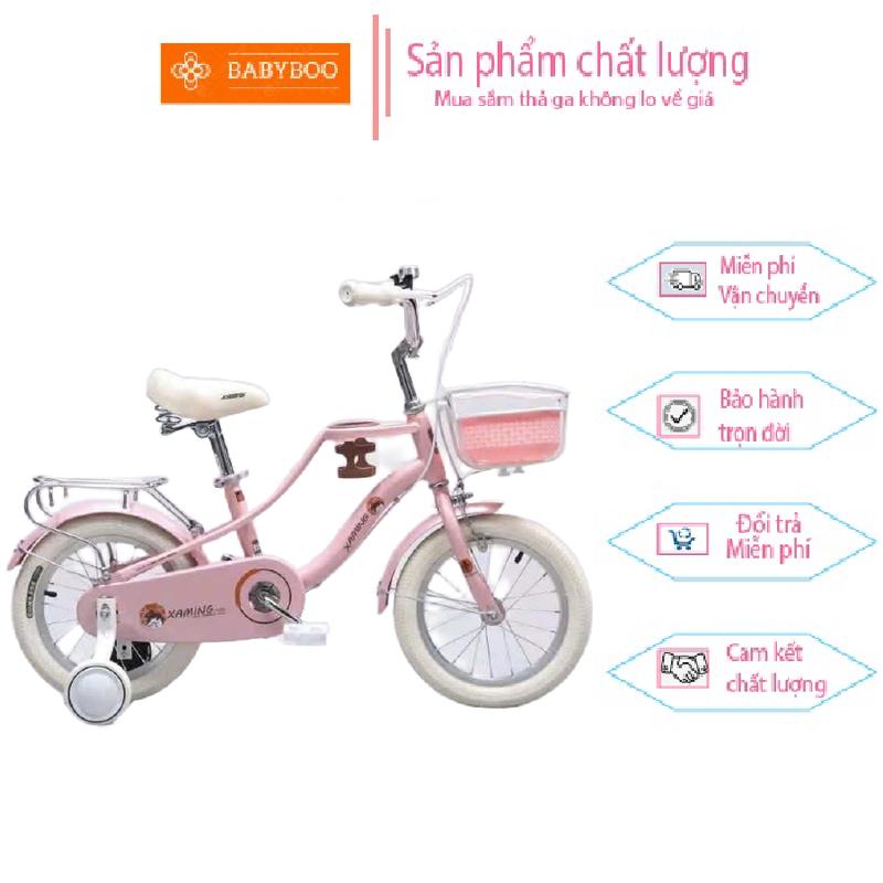 Xe đạp cho bé gái Xaming khung vòm cao cấp kiểu mới, size 12-20