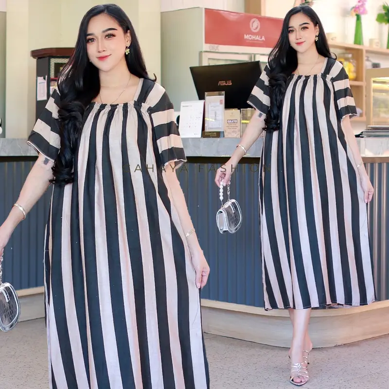 DASTER MURAH DASTER FUJI MOTIF SALUR LENGAN PENDEK BAHAN RAYON BUMIL BUSUI 2