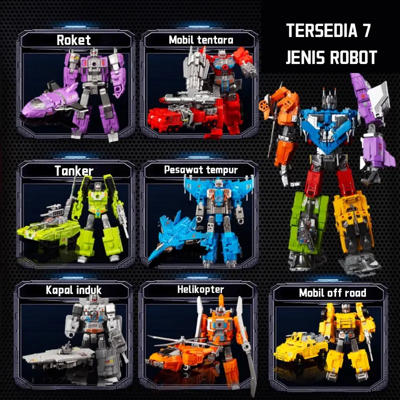 Robot Darat dan Udara 2-in-1 - Mainan Transformasi Keren 7 Set Unik dengan Engsel Fleksibel, Cocok untuk Anak Toy miniforce  x miniatur  motor 5
