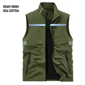 Terbaru Rompi Vest Polos Waterproof Tebal Dengan Scotlight Safety Bisa Custom Parasut Keren Casual Rompi Seragam Terlaris