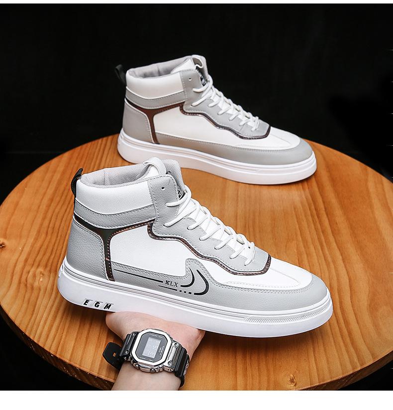 Product Introduction of Autumn and Winter 2023 Men's High top Board Shoes Air Force One Korean Fashion Student Casual Sneakers AJ Fashion Men's Shoes 17