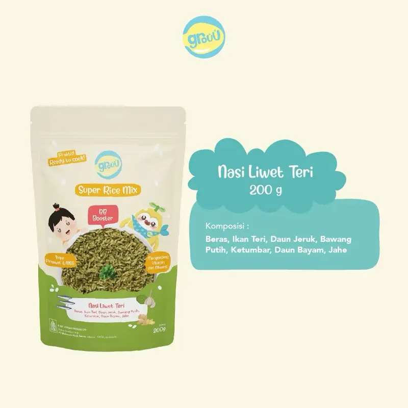GROUU Super Rice Mix 200g - Beras Mpasi - Nasi Instan No Msg 6