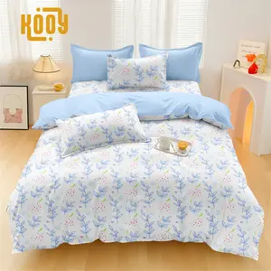 Bedcover Set Sprei Alaia Mix Pastel Blue Premium Ukuran Lengkap 90x200 100x200 120x200 160x200 180x200 200x200 - Kooy Bedcover