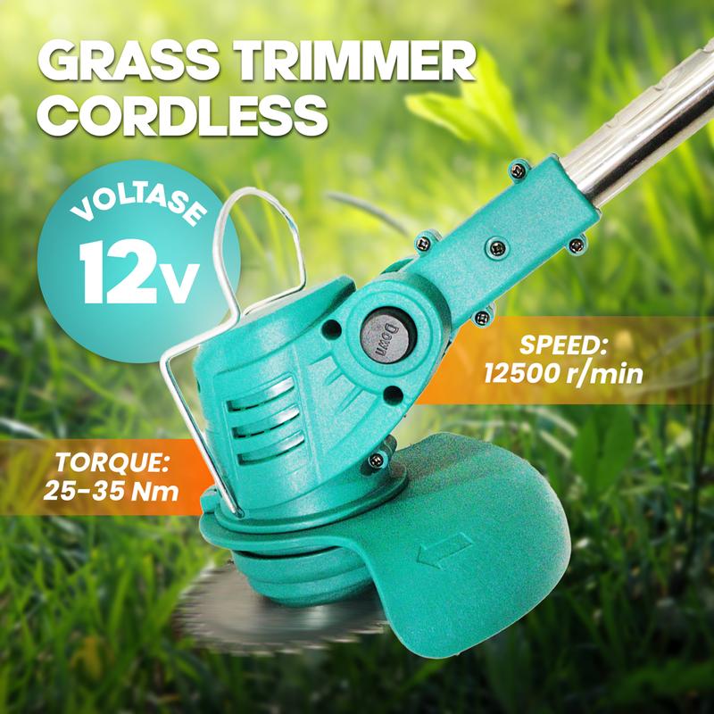 Mesin Potong Rumput Baterai Cordless Mailtank SH226A 12volt Gress Trimmer Berkualitas dengan 2 Baterai 1