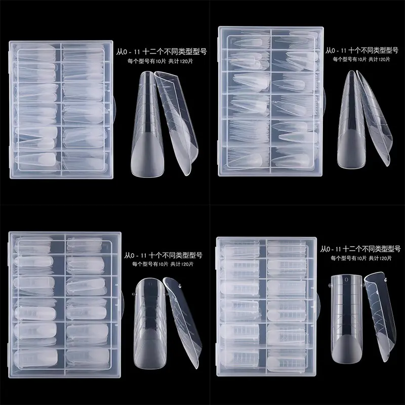 120pcs Dual Forms Nails Poly Building Gel Mold Nail Form Extension Builder UV Gel Fake Nail Tips Manicure Mold False Tips