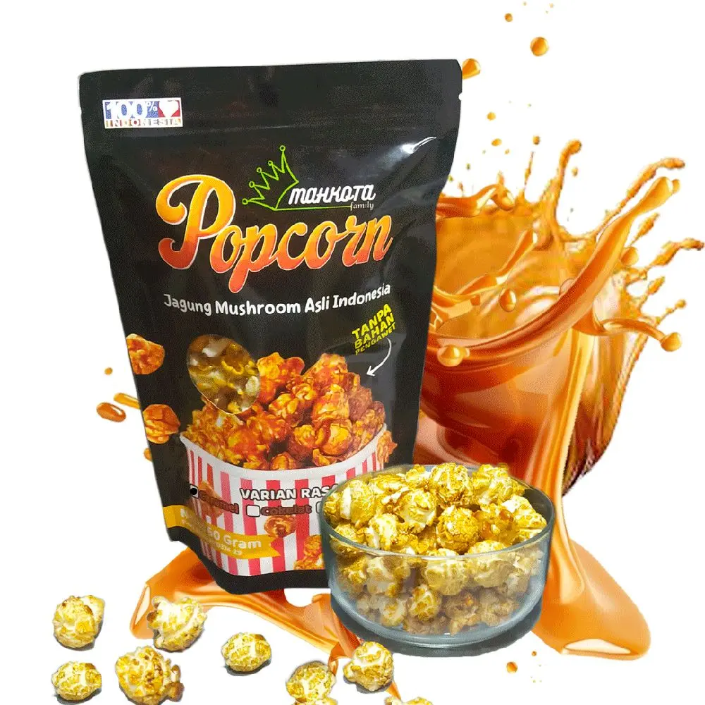 Popcorn Caramel Jagung Brondong Rasa Karamel - Popcorn Mahkota Camilan Crispy Snack Food