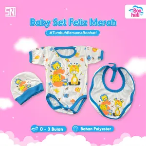 Boohati - Feliz - Set Baju Bayi Motif Hewan 0-3 Bulan | Jumper New Born | Bahan Katun Premium