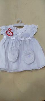 Product Review of Baju Bayi Perempuan 0-12 Bulan/Dress Bayi Putih/Dress baby 1 Set/Dress+Bandana+Sepatu/Gaun Bayi Viral /Dress Bayi korea/kado bayi nb / Fashion baby/ Parsel/PURPLE BABY from s**n 2