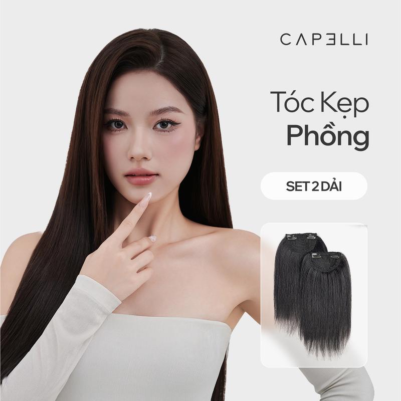  Bộ 2 Dải Tóc Kẹp Phồng CAPELLI Làm Phồng Chân Tóc Dệt Thủ Công Từ Tóc Thật 