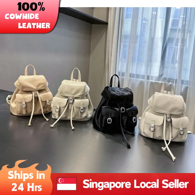 [SG] Ready Stock - Korean Soft Leather Backpack for Girls/Women| Casual & Lightweight for Daily Use