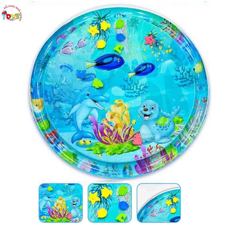 Thảm nước Đệm nước cho bé Nệm nước em bé chống tràn hoạt hình mua hè mát lưng giúp bé không bị nóng Đồ chơi trẻ em dochoi  betam vòi sen  bơm nước
