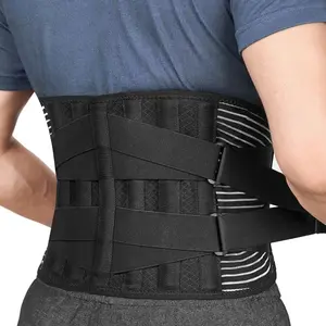 Lower Back Brace with 6 Stays Anti-skid Orthopedic Lumbar Support Breathable Waist Support Belt for Gym Pain Relief