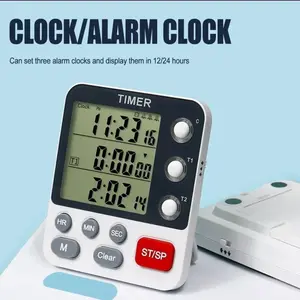 Digital Timer Getar, 2 Timer, 3 Alarm, 99 Jam Kedip Alarm Masak Dapur