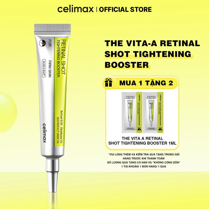 Tinh Chất Hỗ Trợ Chống Lão Hóa và Thu Nhỏ Lỗ Chân Lông Celimax The Vita-A Retinal Shot Tightening Booster 15ml