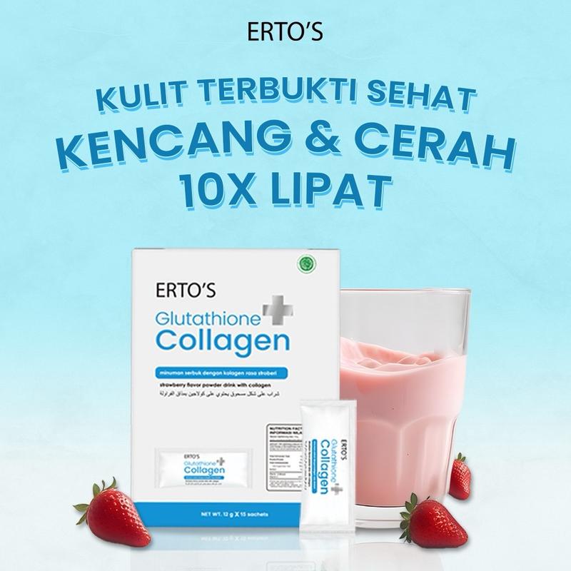 Erto's Glutathione Collagen Drink / Minuman Kolagen / Kolagen Ikan / Kolagen Alami / Glowing / Brightening / Untuk Semua Jenis Kulit / Collagen Drink / Minuman Collagen Rasa Strawberry / Whitening Booster Fish 3