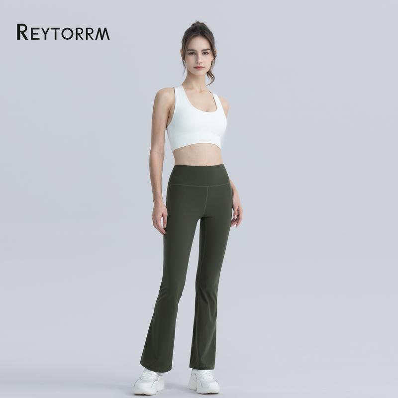 Reytorrm Legging Sport Celana Yoga Wanita Celana Cutbray Basic Wide Leg High Waist Yoga Pants（CK066) Olahraga Pakaian Outdoor 7