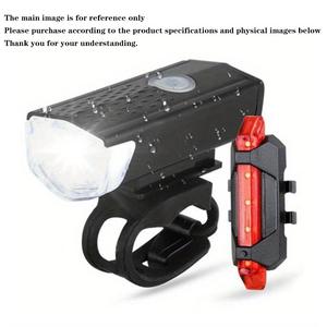 USB充電式自転車ライトセット、前後ライト、簡単取り付け、3モード、実用的な自転車アクセサリー