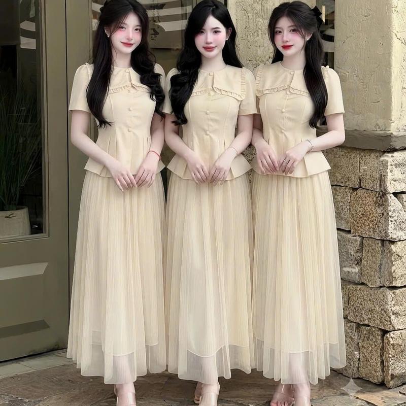 MJ19 Bộ áo Cổ Bèo (FORM NHỎ TĂNG 1 SIZE) và chân váy thiết kế công sở đi tiệc cao cấp vayxinh thoitrangnu thoitrangcongso outfit