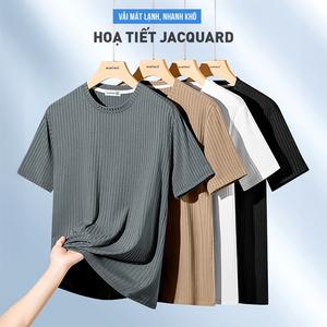 Áo Thun Nam Cổ Tròn ECOLLECT CT16 – Vải Thun Lạnh Jacquard Cao Cấp, Thoáng Mát, Thấm Hút Mồ Hôi Hè 2025
