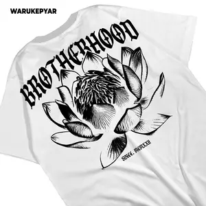 Kaos Baju Brotherhood Bunga Terate Psht Simpel Terbaru Katun Putih
