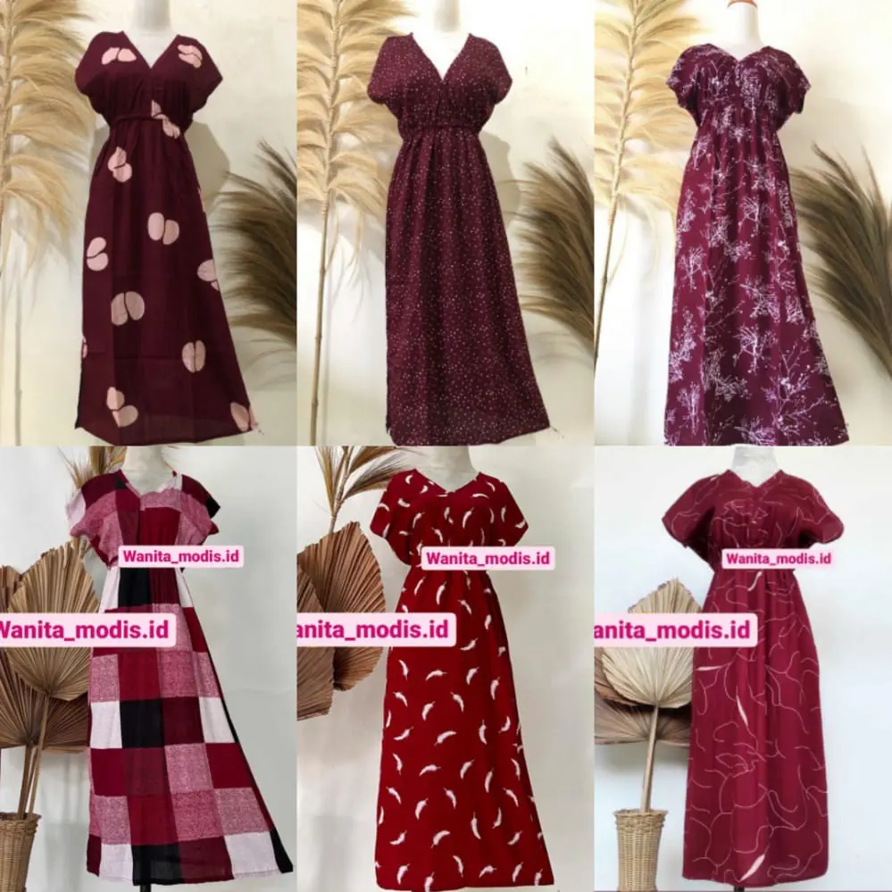 Daster Manohara Rayon Premium MAROON Lembut Nyaman
