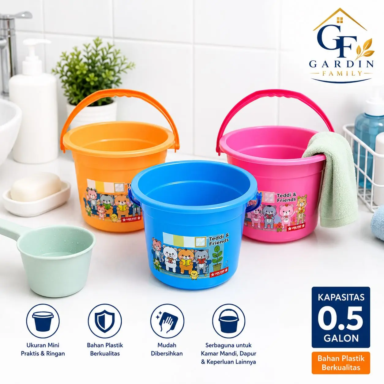 Ember Mini Lion Star 0.5 Galon | Ember Kecil Serbaguna untuk Kamar Mandi, Dapur & Rumah Tangga