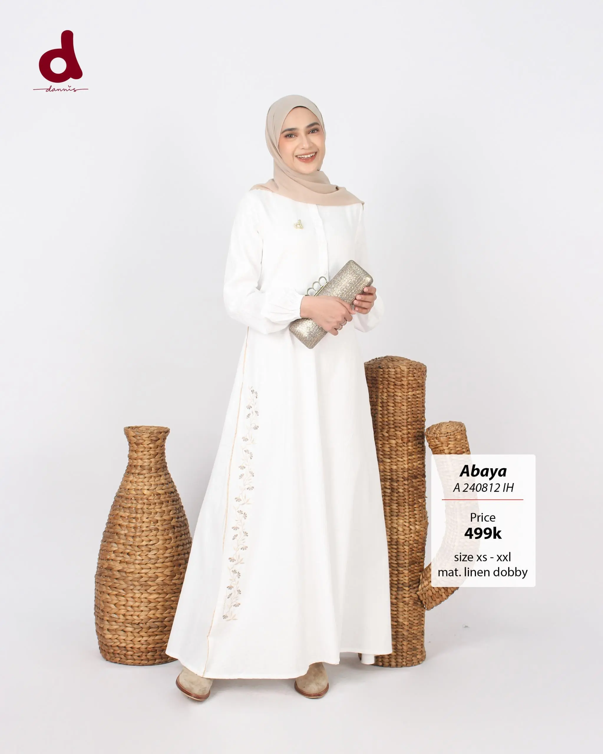 Baju Muslim Couple Dewasa Dannis A 2408 LH Edisi Putih