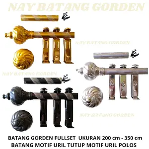 BATANG GORDEN FULLSET UKURAN KHUSUS 200 cm - 350 cm  TUTUP URIL POLOS  ( PENGIRIMAN BATANGNYA DI BAGI DUA )