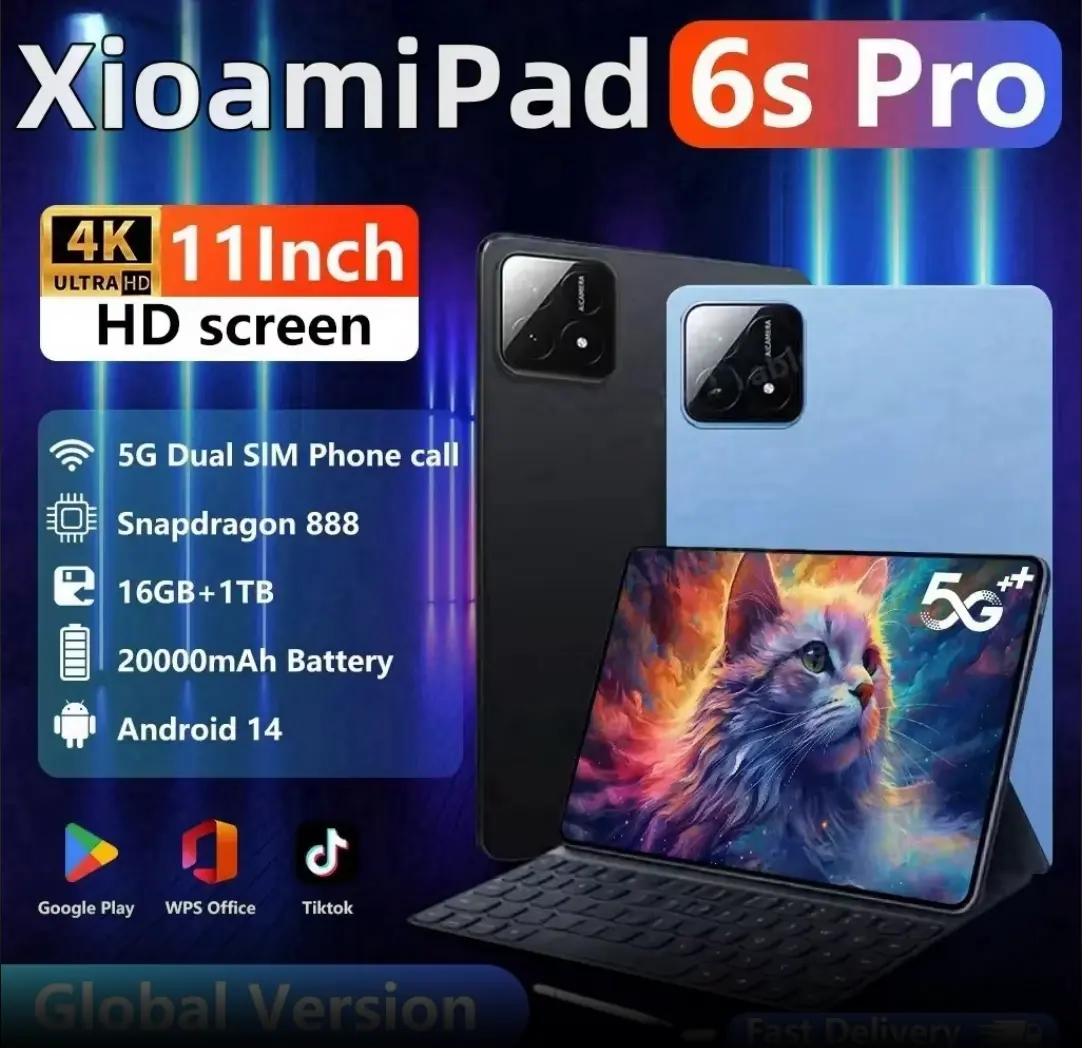 2024 global version original pad 6 tablet 10.1 inch HD 4K Android 14 16GB + 1T 20000MAH 5G dual SIM WiFi GPS tablet PC smartphone cellphone tablet ipadair iphone16pro