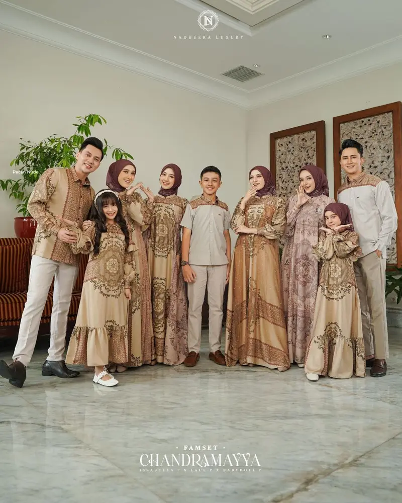 (FREE SCARF) PO COD SARIMBIT LEBARAN CHANDRAMAYYA PECAN NUDE SERIES BY NADHEERA TERBARU 2026