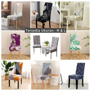 Cover kursi makan motif elastis size: M n L / Sarung pelindung kursi makan stretch