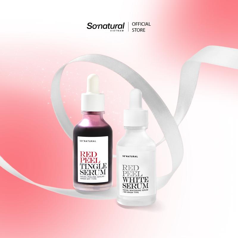 Combo 35ML Serum Tinh Chất Peel White + Red Peel So Natural - Peel Da Lành Tính Đào Th.ả.i Tế Bào Ch.ết Dưỡng Trắ.ng & Giảm Thâ.m S.ạm