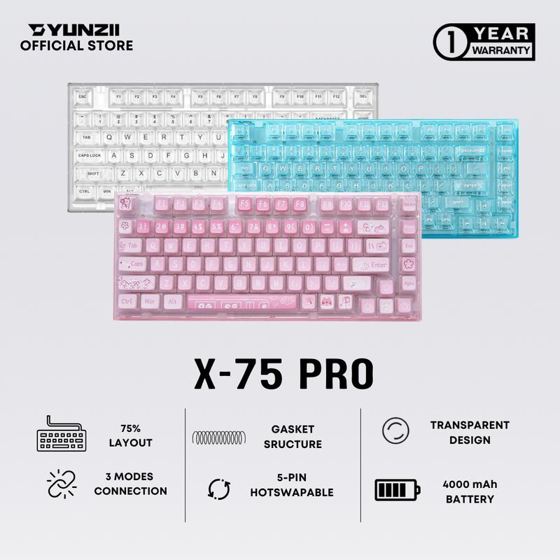 Yunzii X75 / X-75 Pro Mechanical Keyboard Gasket Wireless 3in1 - Shop ...