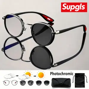 [Supgls] Kacamata Hitam Photochromic untuk Nyetir Pria Cocok untuk Mengemudi, Mendaki, dan Memancing, Gaya Klasik, dengan Perlindungan UV400, Kacamata Olahraga Luar Ruangan, Kacamata Hitam untuk Semua Ukuran Kepala