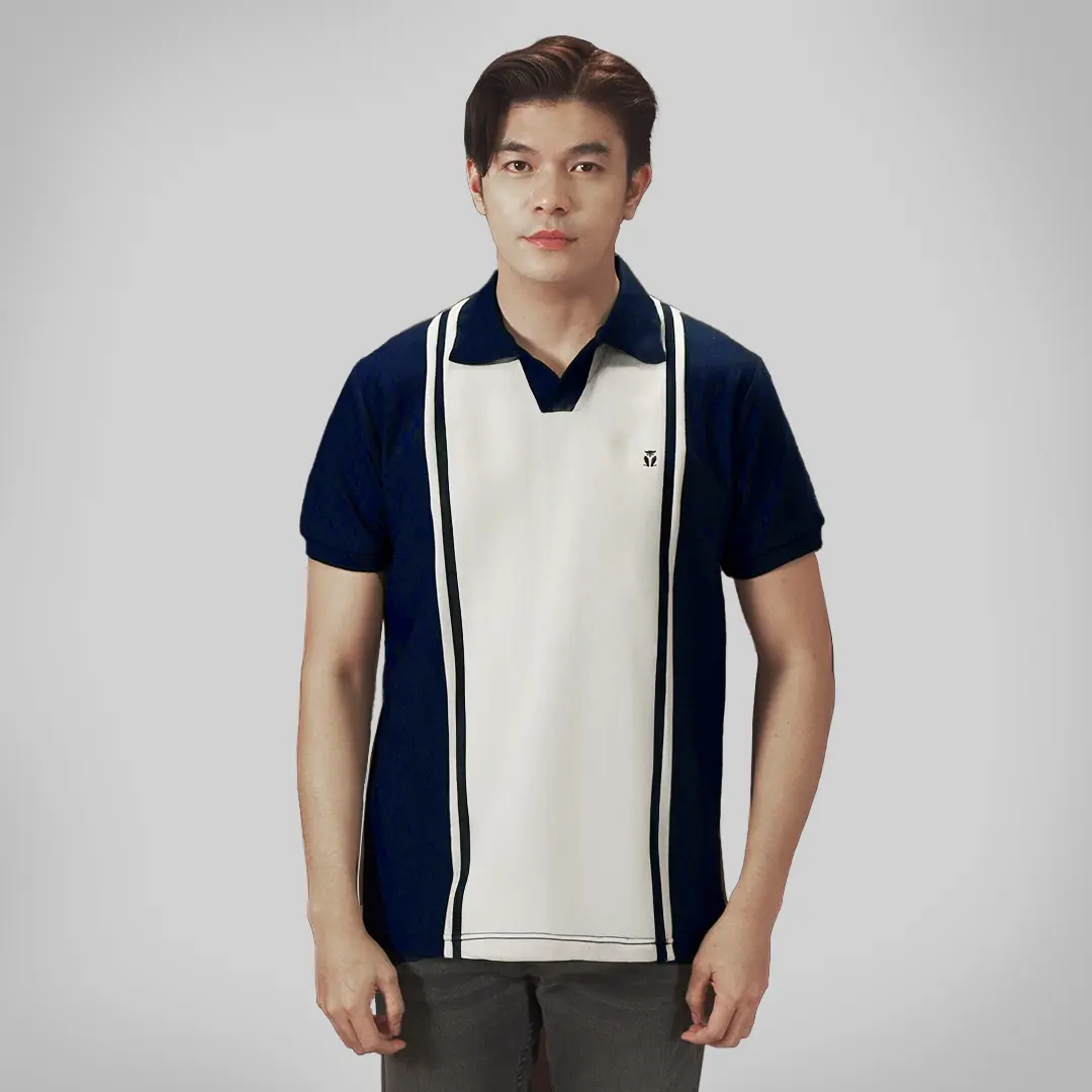 MATSUDA Sanuki Navy Kaos Polo Shirt Pria Kerah