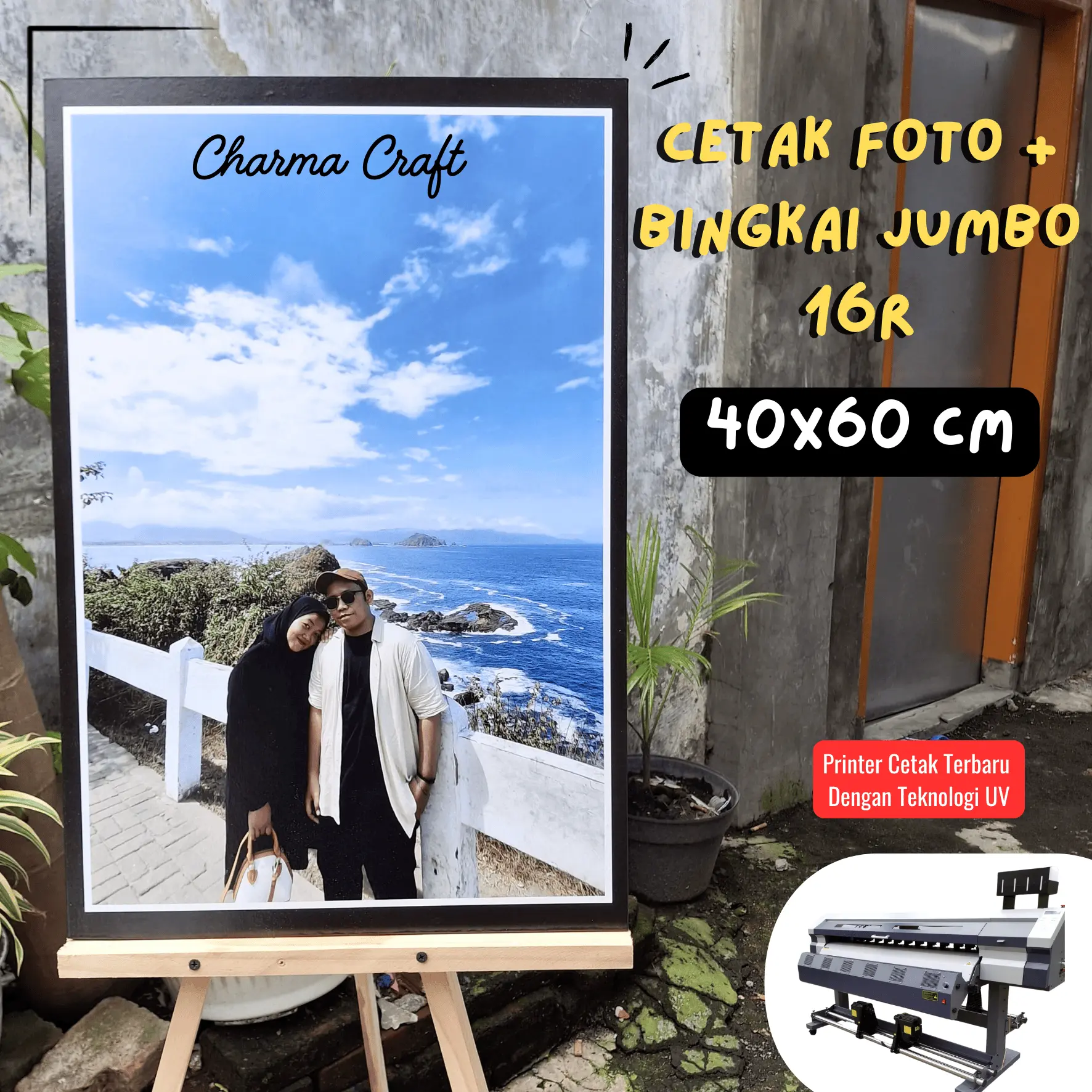 CETAK FOTO BINGKAI PAPAN MDF UKURAN 40X60CM JUMBO