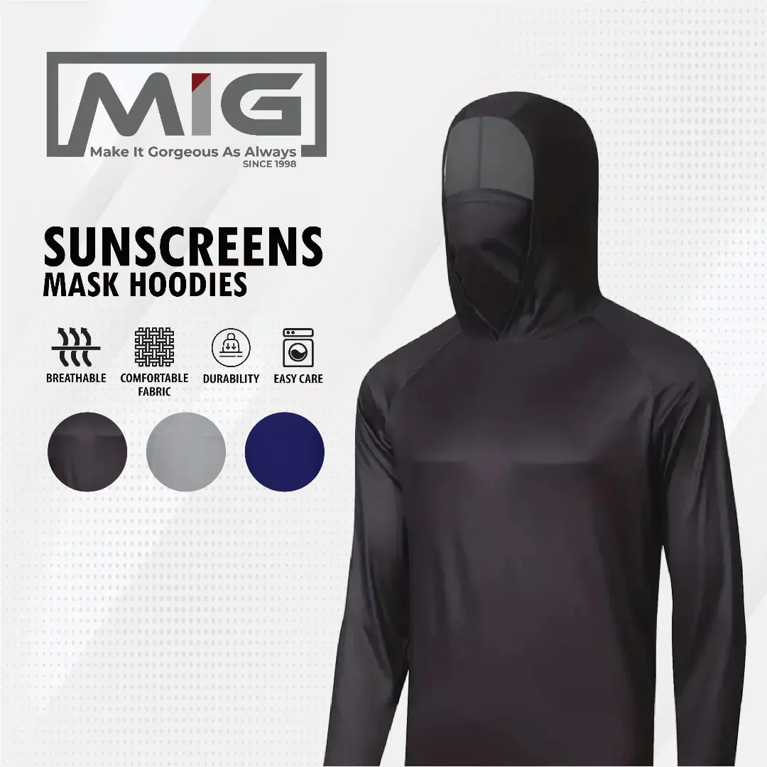 MIG Sun Protection Fishing Mircofiber Hoodie with Mask Face Cover