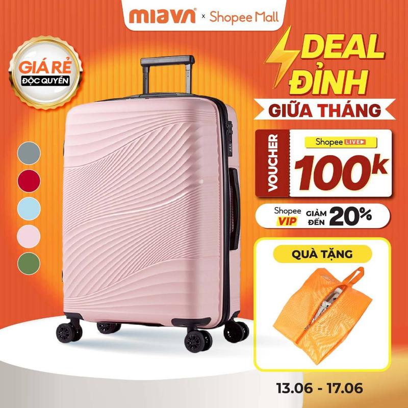 TOP Vali Kéo MIA Du Lịch ZENI - Size 19/24 Inch, Nhựa PP Hạn Chế Bể Vỡ, Khoá…