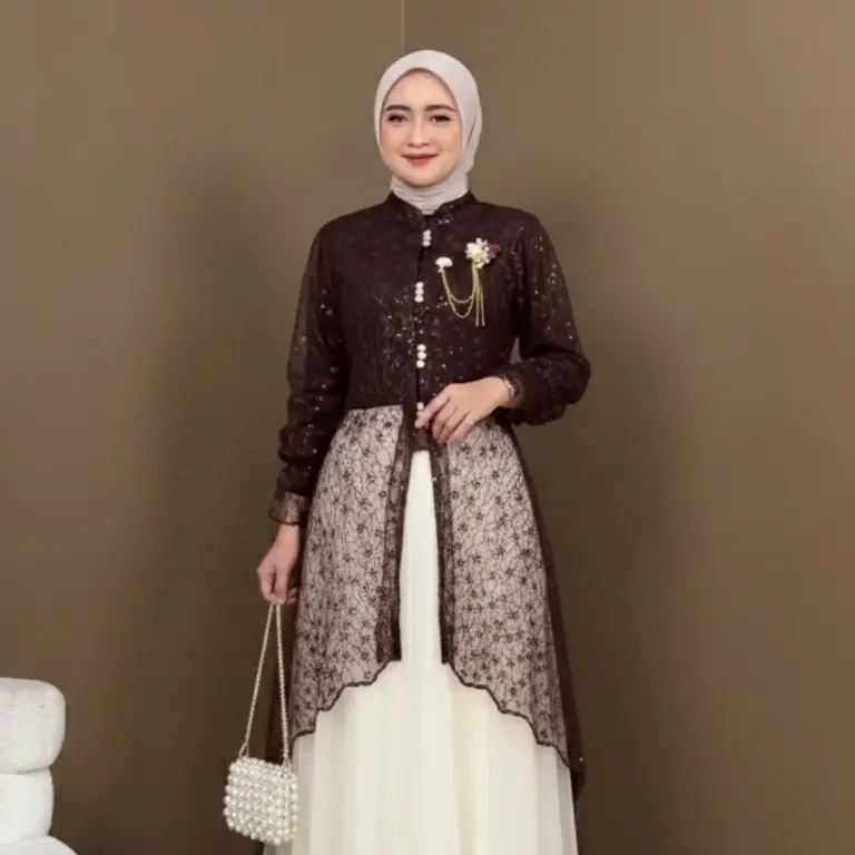 Senina Outer brukat wisuda kondangan pesta - cardigan brokat - atasan wanita kekinian - tunik mewah kekinian - baju raya lebaran tille akar premium