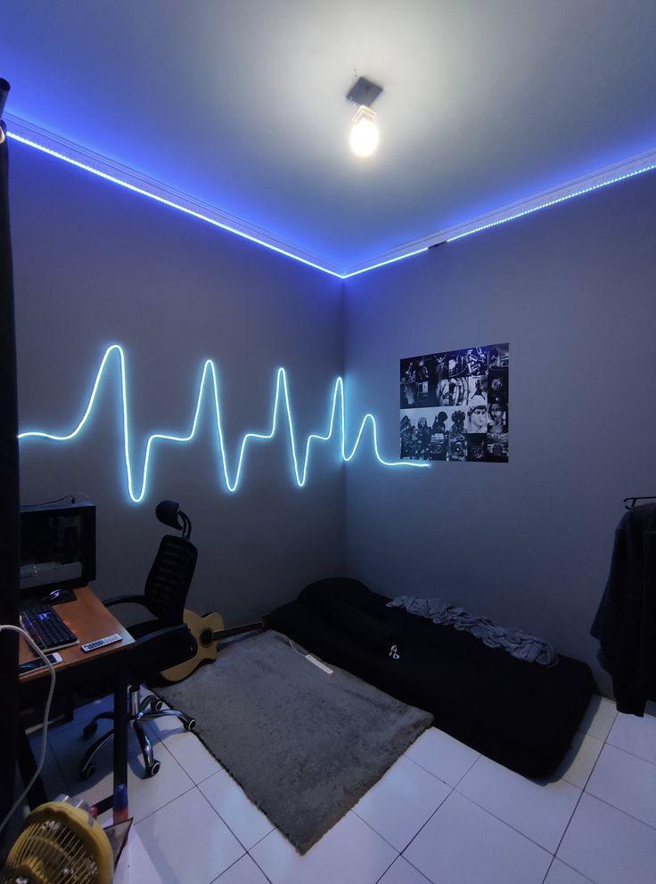 [48] Lampu Dekorasi Strip LED Neon Flex 220V 1-5 Meter Mudah Dibentuk Detak Jantung Fleksible bikin kamar cakep