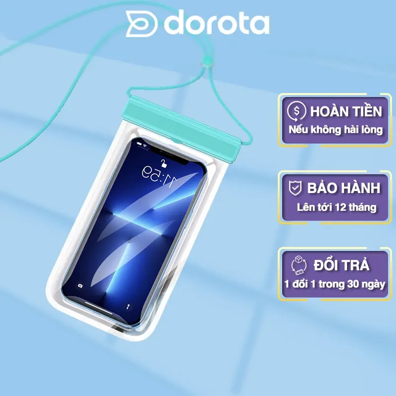 Túi đựng điện thoại chống nước cao cấp tiêu chuẩn IX8 bền bỉ khi đi bơi lặn du lịch dã ngoại DOROTA - TDT1