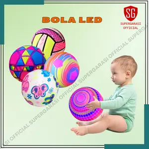 Bola Pelangi warna warni Lampu Led Bola karet Mainan anak